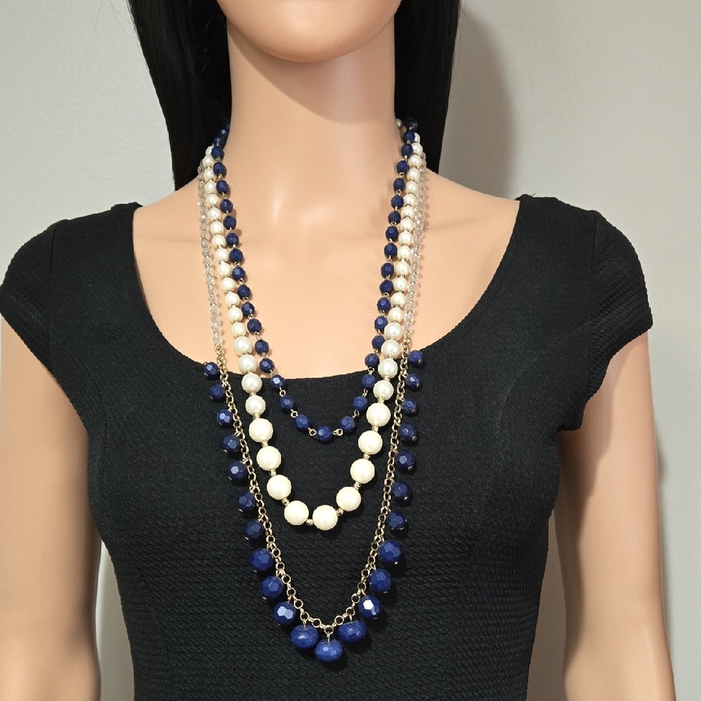 Talbots Beads & Faux Pearl Necklace